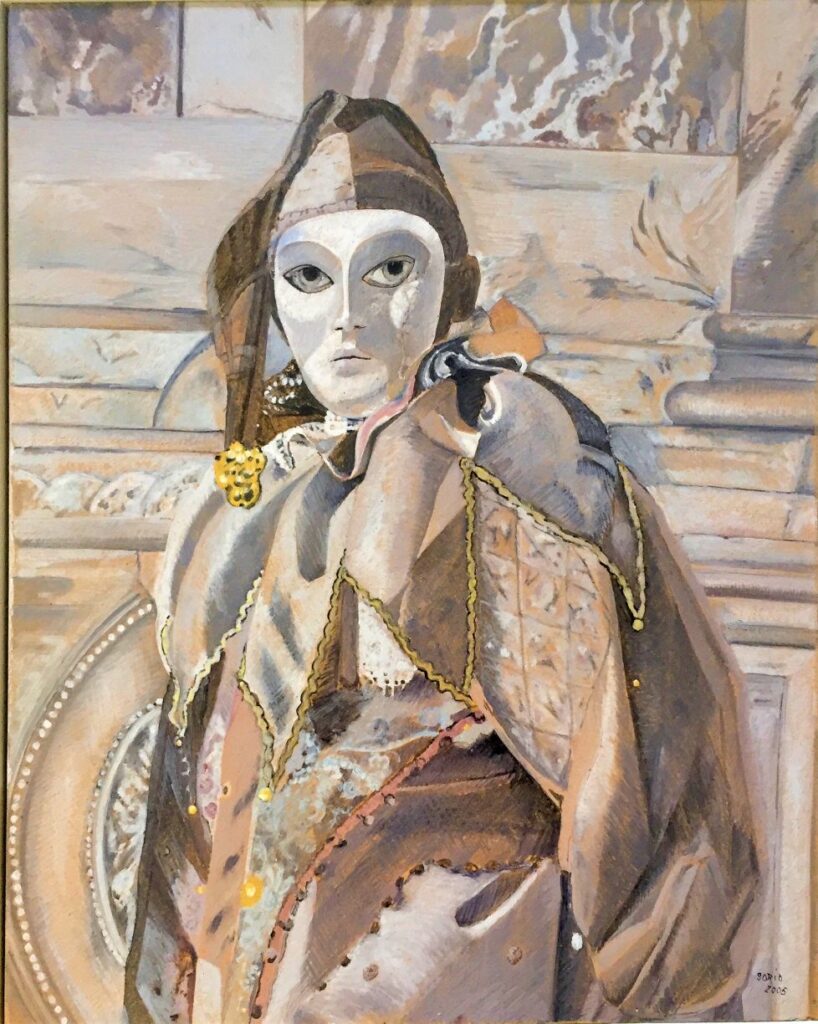 2005 - Maschera sui gradini - 50x60 cm