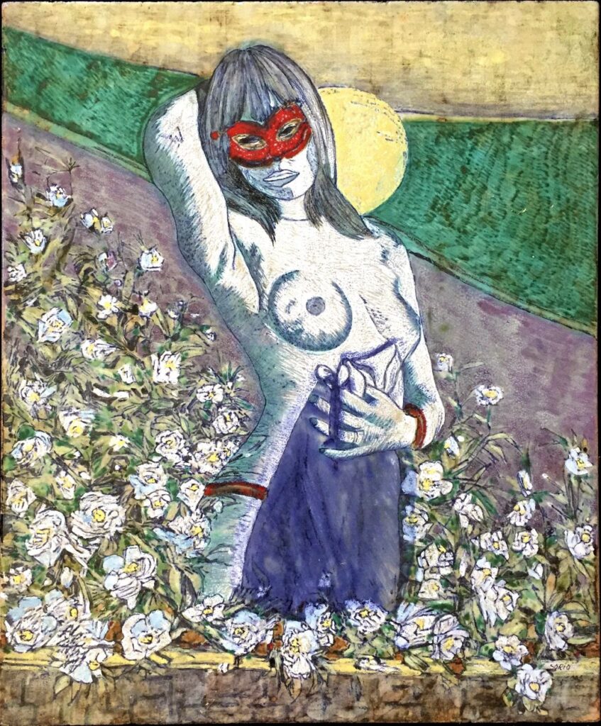 2005 - Maschera tra i fiori - 50x60 cm