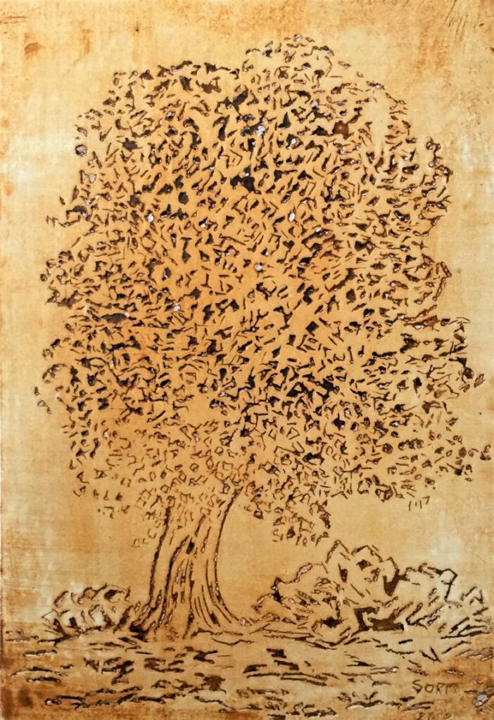 2012 - L'albero dei vicini - Piastra incisa, 20x30 cm