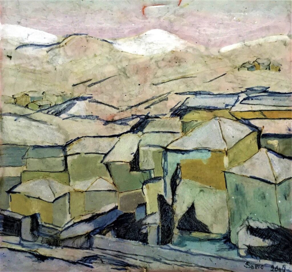 2009 - Paesaggio con la neve - 33x33 cm